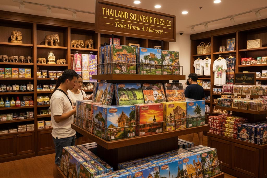 Hotel branded jigsaw puzzle amenities